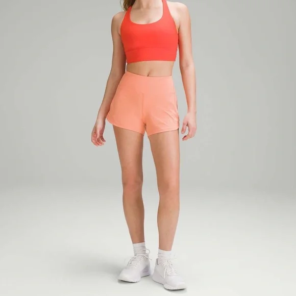 Lululemon - Speed Up Mid-Rise Lined Running Short 4", Sunny Coral, Size 8 - Picture 5 of 8